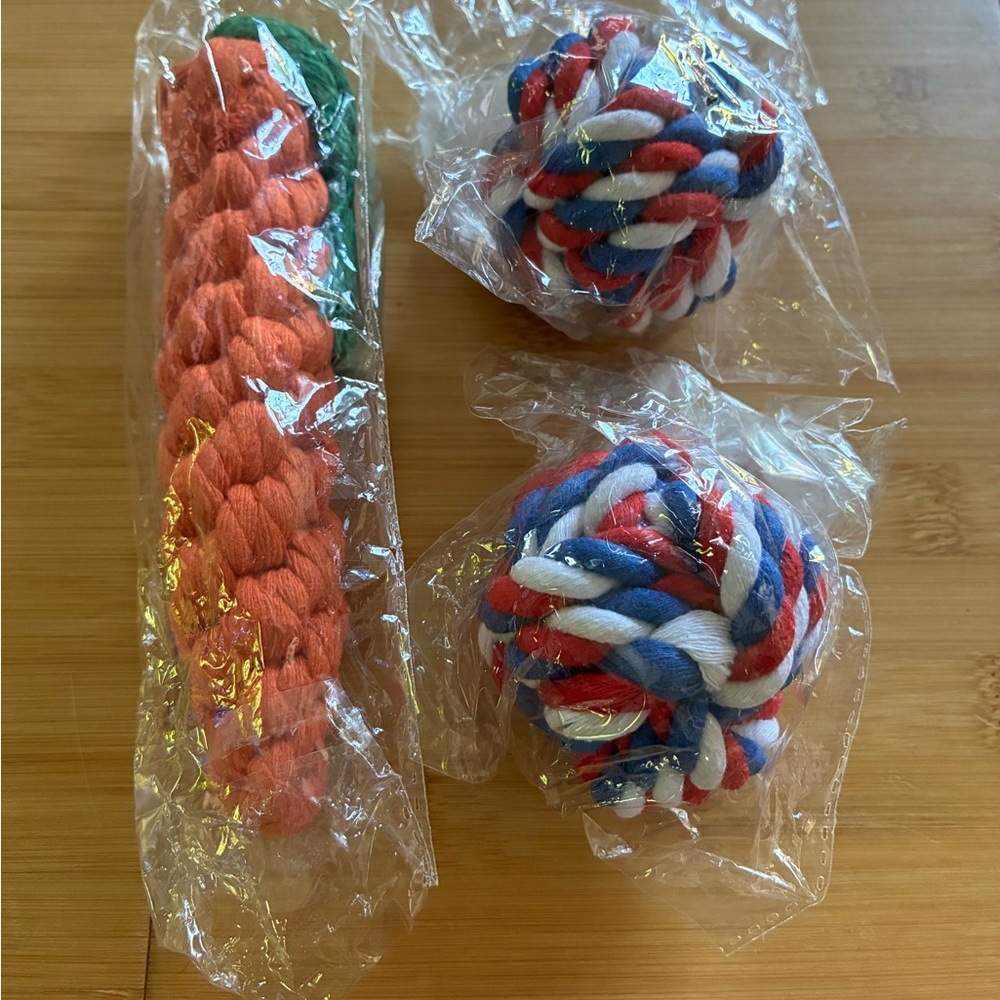 🥕 Carrot and Ball Dog Rope Toy Set